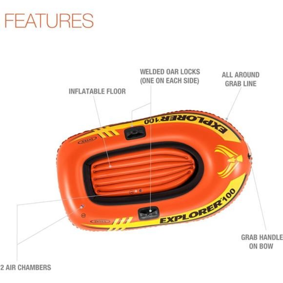 INTEX Explorer Inflatable Boat Series: Dual Air Chambers - Picture 4 of 7